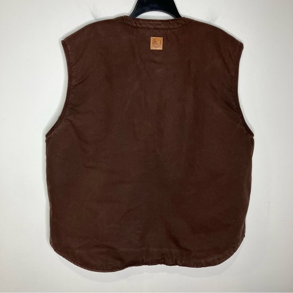 Berne high country vest Sherpa lined v-neck duck vest men’s size XL work wear - Picture 10 of 10